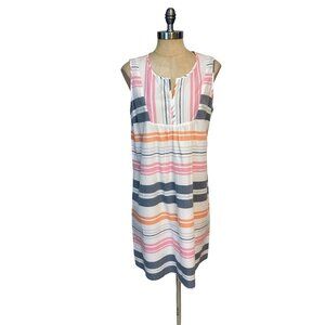 Tommy Bahama Vitamin Sea Stripe Cotton Shift Dress Sheath Coastal Medium